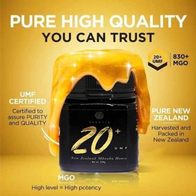 Manuka Honey Asentia UMF 20+ | MGO 829 | Authentic New Zealand Manuka Honey | 250g