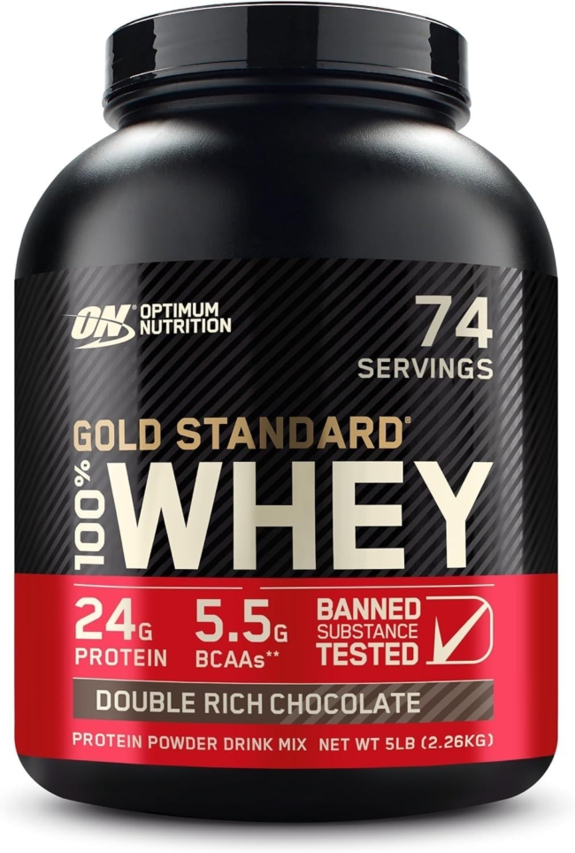 Optimum Nutrition Whey Protein Double Rich Chocolate – 5 lb (2.3 kg) 74 serv